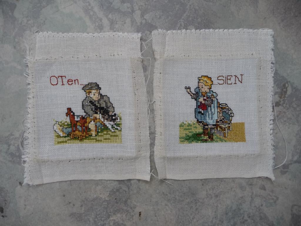 Borduurwerk "Ot en Sien", Ophalen of Verzenden, Gebruikt, Handborduren, Onderdeel of Toebehoren