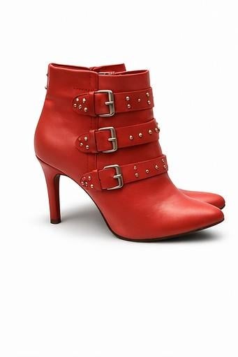 Rode enkellaarsjes met gespen en studs, Kleding | Dames, Schoenen, Lage of Enkellaarzen, Ophalen of Verzenden, Rood, Onbekend