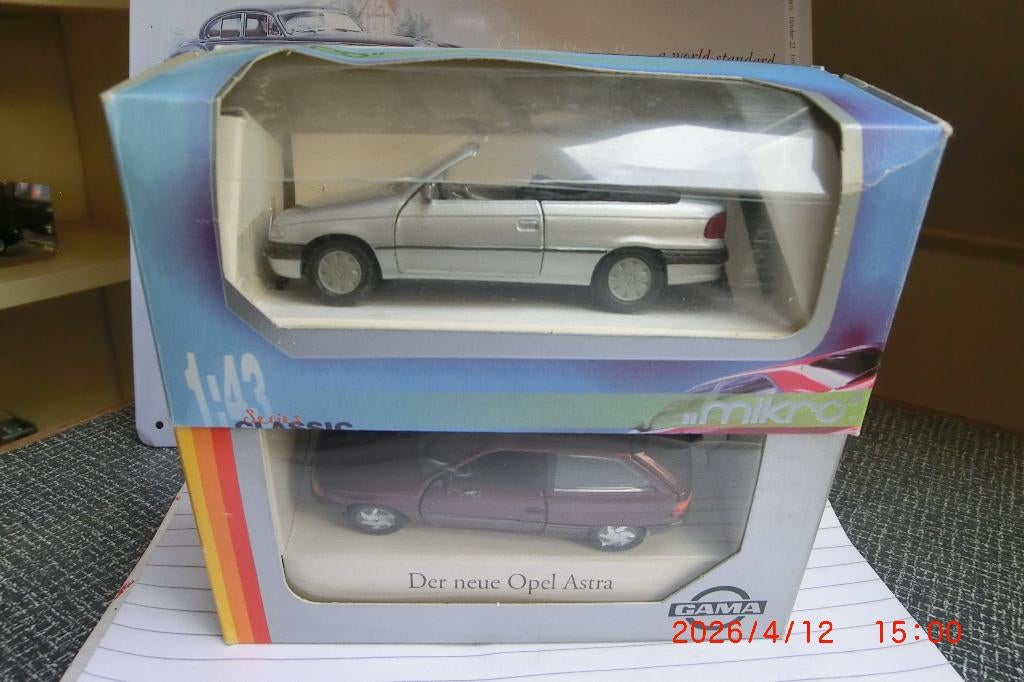2x Opel Astra Gama 1:43, Ophalen of Verzenden, Nieuw, Auto, Gama