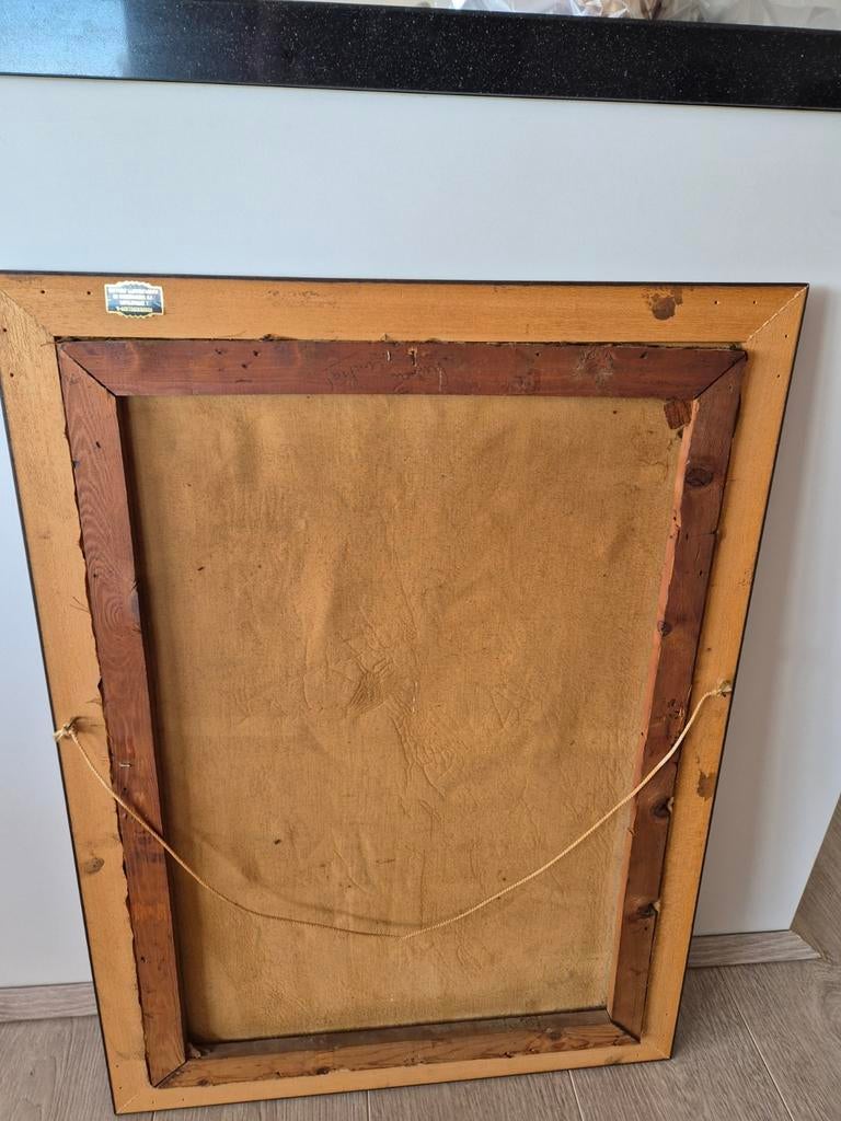 Oud gesigneerd schilderij klaprozen, 57x75cm, onbeschadigd, Antiek en Kunst, Ophalen of Verzenden