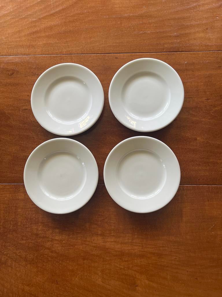 Set van 4 vintage porseleinen schoteltjes - Societé Céramiqu, Antiek en Kunst, Ophalen of Verzenden