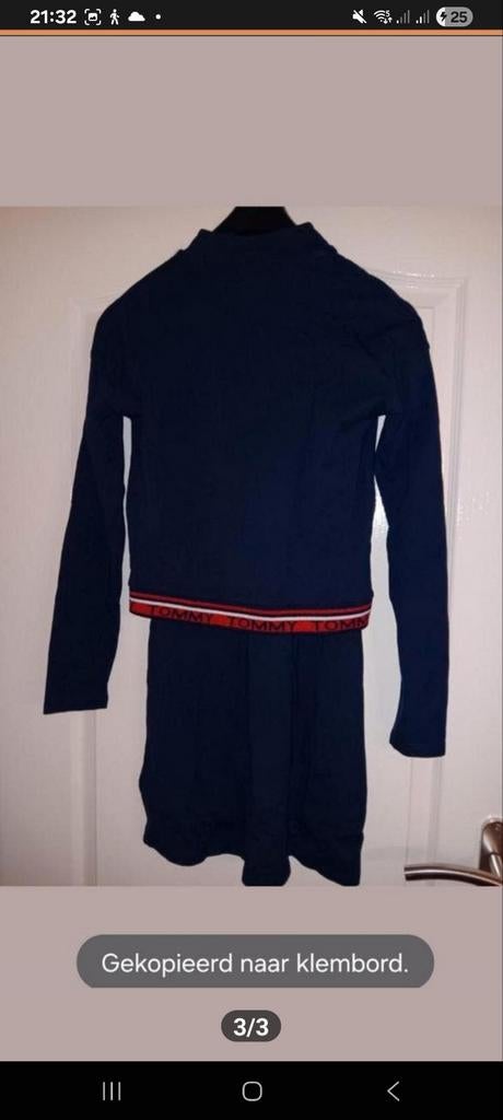 Tommy Hilfiger sweatjurk - Donkerblauw - Maat 176, Ophalen of Verzenden