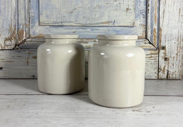 Set Franse grès potten mosterdpotten met origineel deksel, Antiek en Kunst, Antiek | Keukenbenodigdheden, Ophalen of Verzenden