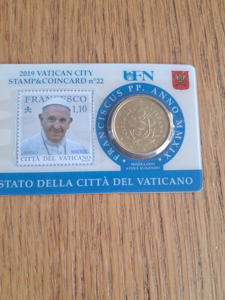 Vaticaanstad 2019 Coincard set met 50 cent munten, Ophalen of Verzenden, Vaticaanstad, 50 cent