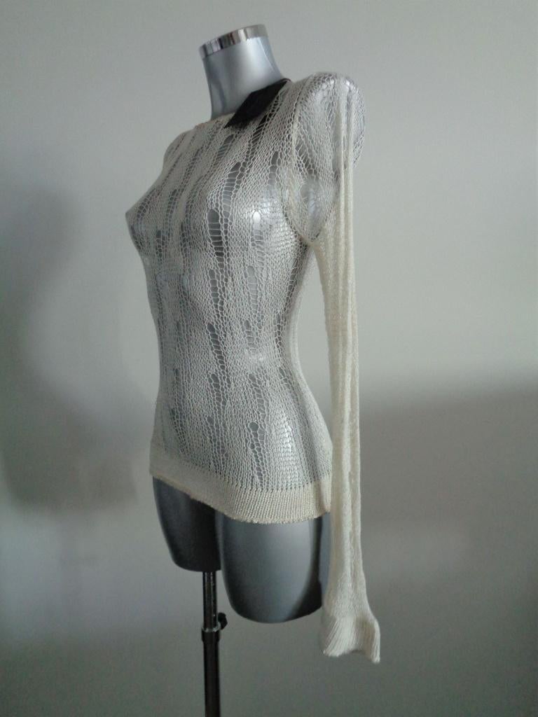 Sand gehaakte longsleeve, wit met goud, maat small, NIEUW, Kleding | Dames, Tops, Wit, Nieuw, Ophalen of Verzenden, Lange mouw