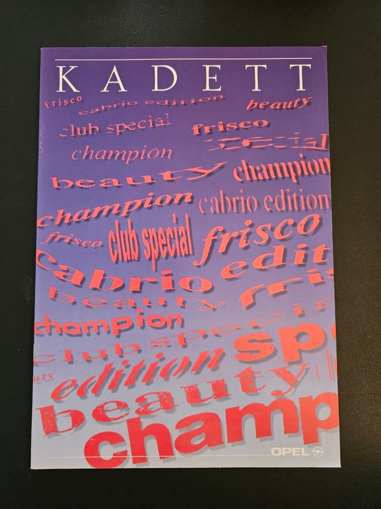 Brochure Opel Kadett Editions 1990 oa GSi Champion, Ophalen of Verzenden, Zo goed als nieuw, Opel