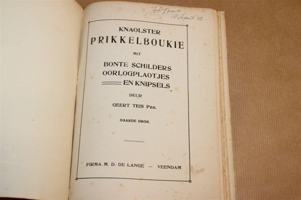 Knaolster Prikkelboukie — Geert Teis Pzn. 1923, Gronings, Ophalen of Verzenden, Gelezen