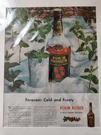 Vintage Four Roses print, Ophalen of Verzenden, Gebruikt, Reclamebord