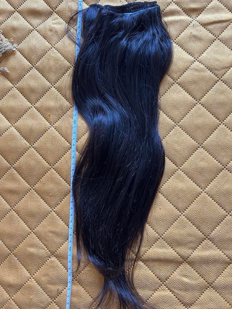 100% human hair - wave - dark brown - 127 gram, Sieraden, Tassen en Uiterlijk, Uiterlijk | Haarverzorging, Ophalen of Verzenden