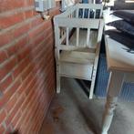 Buiten wit houten klepbank als nieuw, Ophalen, Zo goed als nieuw, Hout