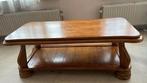 Robuuste houten salontafel met extra plank, Ophalen, Gebruikt, 100 tot 150 cm, Klassiek