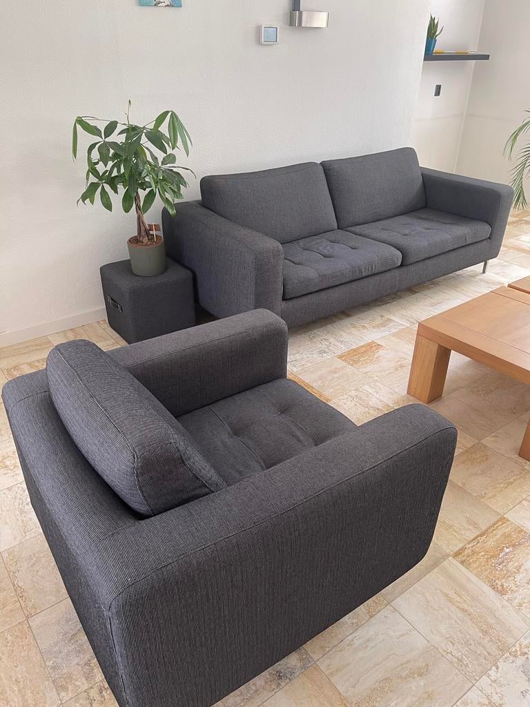 Zithoek Natuzzi Bank en Feauteuil, Huis en Inrichting, Ophalen, Zo goed als nieuw