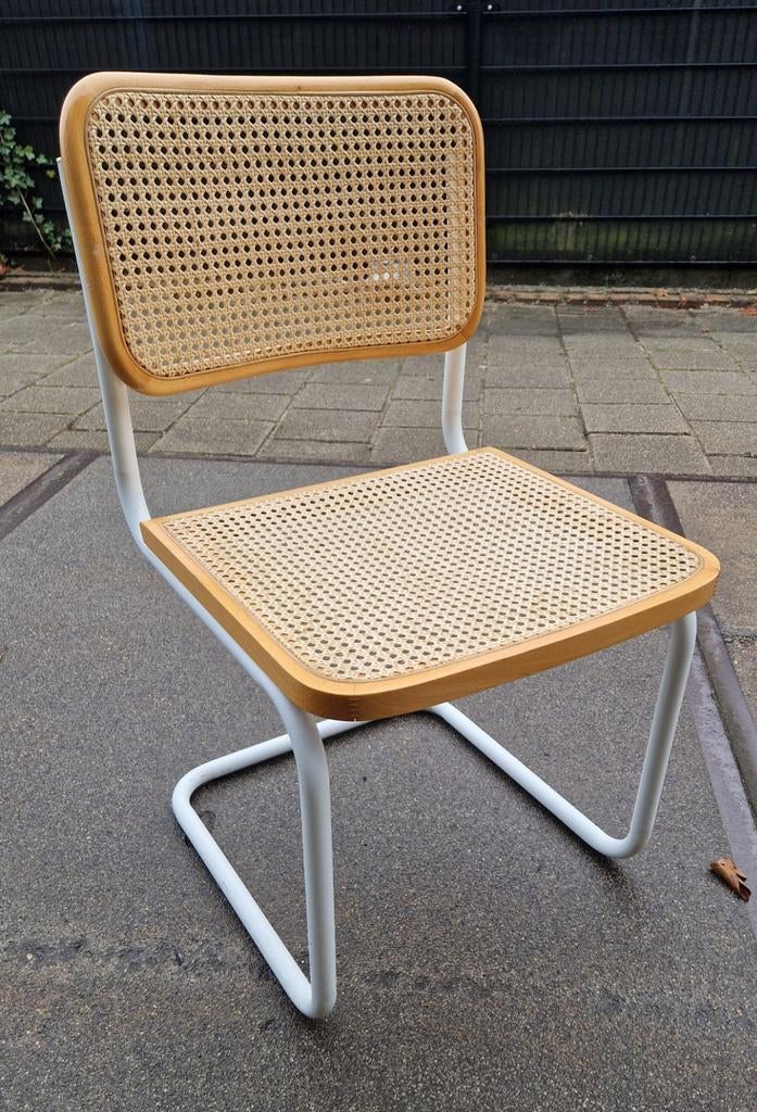 vintage buisframe chair/retro sledestoel met webbing, Ophalen, Gebruikt, Eén