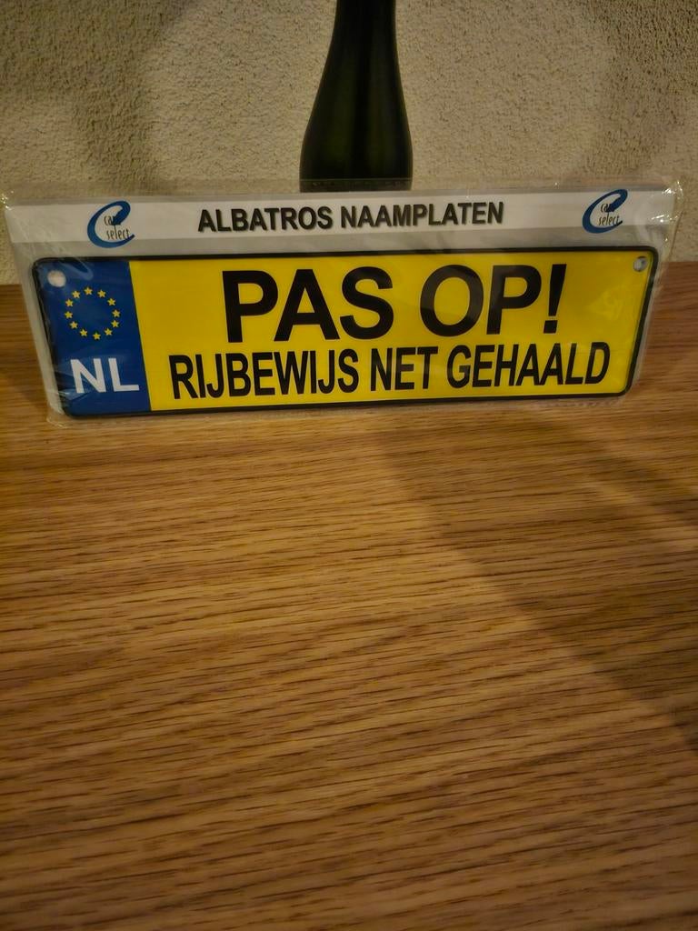 Fun kentekenplaat/Rijbewijs gehaald, Ophalen of Verzenden