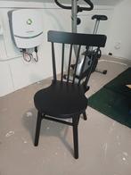 Vier leuke houten eetkamerstoelen te koop!, Ophalen, Gebruikt, Zwart, Vier