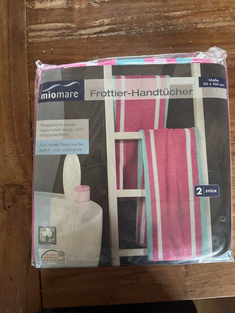 Miomare Frottier-Handdoeken set van 2, Huis en Inrichting, Badkamer | Badtextiel en Accessoires, Ophalen of Verzenden, Nieuw, Roze