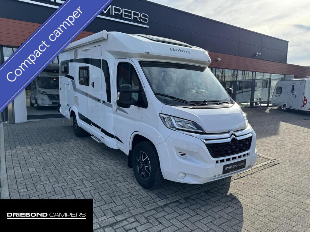 Hobby V65 GE Optima Ontour Enkele Bedden Fietsenrek Luifel S, Caravans en Kamperen, Campers, Airconditioning, Hobby, Airbags, Bedrijf