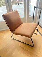 Fauteuil cognac bruin microleder, Ophalen, Minder dan 75 cm, Zo goed als nieuw, Stof