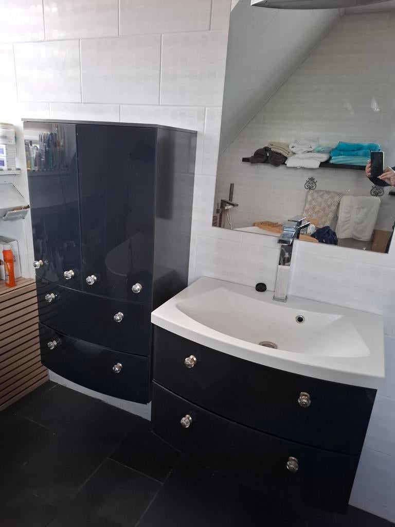 Badkamermeubel, watafel, kast, spiegel, Huis en Inrichting, Badkamer | Badkamermeubels, Ophalen, 50 tot 100 cm, Zo goed als nieuw