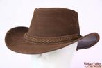 Australische Western hoed Hawkins bruin geruwd leer 59 en 60, 60 cm (XL, 7½ inch) of meer, Hoed, Nieuw, Ophalen of Verzenden