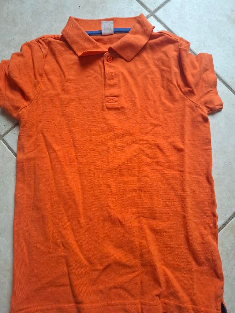 Oranje polo shirt van Hema maat 146-152, Ophalen, Zo goed als nieuw, Maat 146