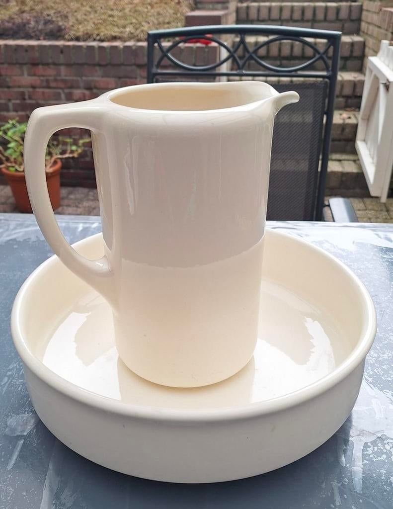 Antieke was kan met waskom, Antiek en Kunst, Ophalen of Verzenden