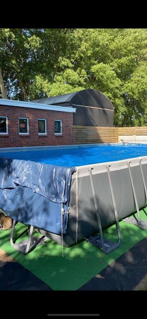 Intex zwembad 975x485x132 compleet + warmtepomp + glasfilter, Tuin en Terras, Gebruikt, 300 cm of meer, Rechthoekig, Ophalen