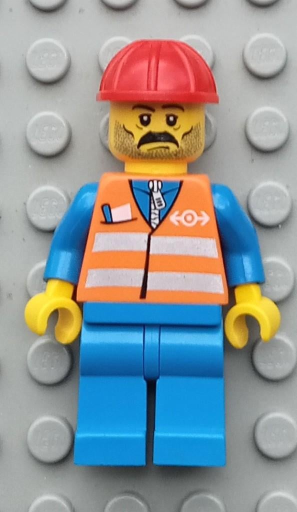 trn001 (1) Orange Vest with Safety Stripes - Blue Legs, Mo, Kinderen en Baby's, Speelgoed | Duplo en Lego, Ophalen of Verzenden
