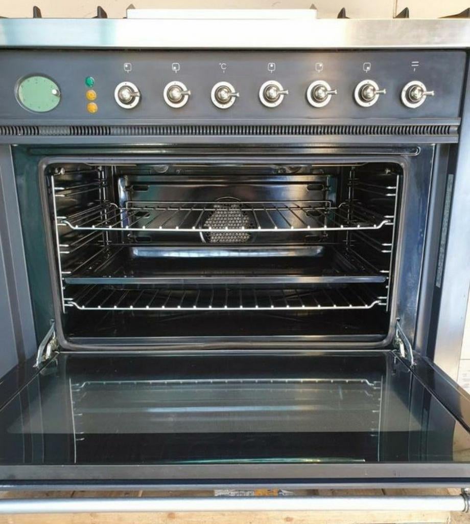 Uitstekend werkende boretti antraciet fornuis 5,pitts 90cm b, Gebruikt, 60 cm of meer, Ophalen of Verzenden, Gas
