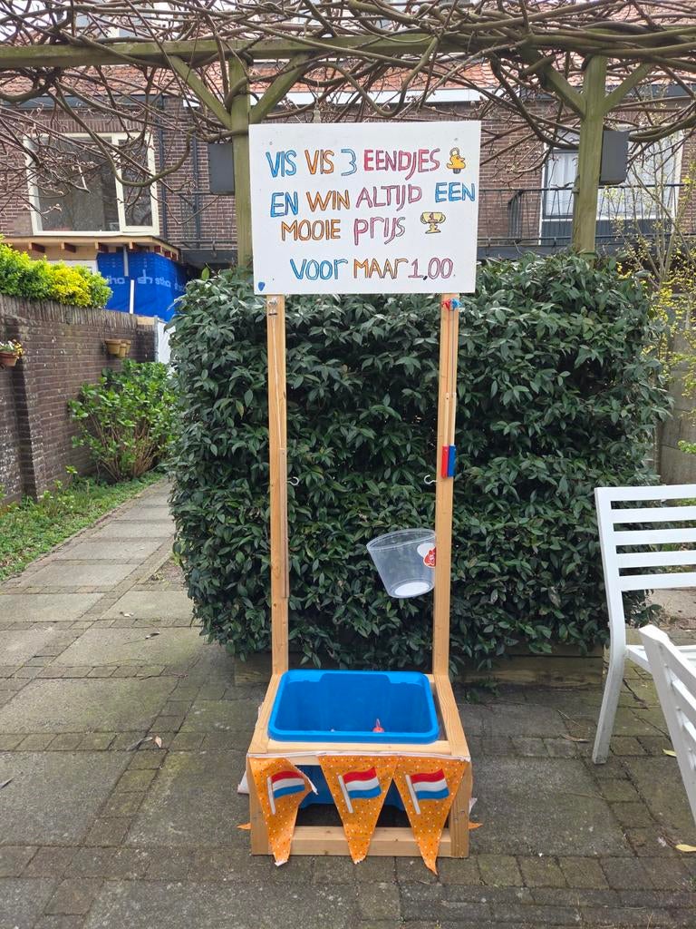 Let op! Koningsdag! Eendjes vissen kraam, markt, vrijmarkt, Diversen, Rommelmarktspullen, Ophalen