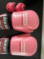 Roze NIKKO Bokshandschoenen 12 OZ met Bandages, Ophalen, Gebruikt, Bokshandschoenen