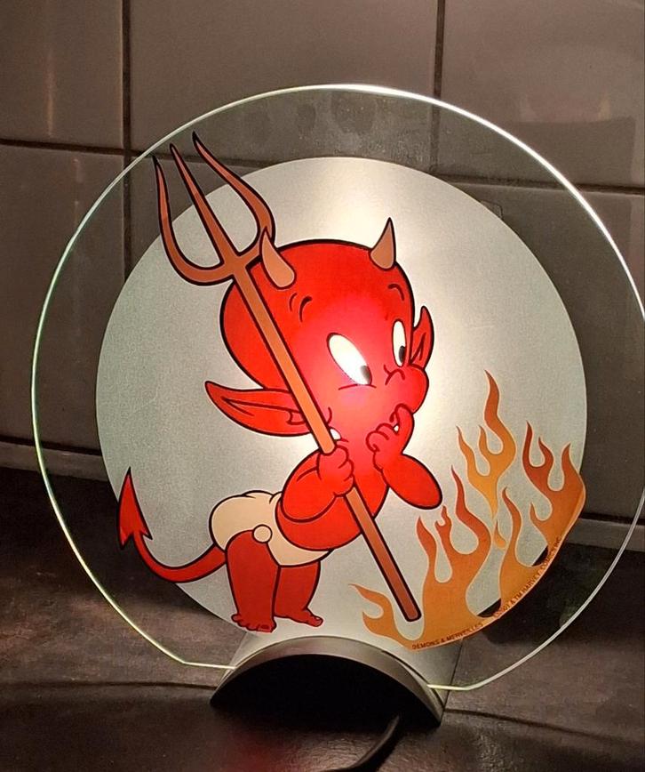 Tafellamp. Demons en Merveille. Hott stuff, looping at Fire., Huis en Inrichting, Lampen | Tafellampen, Zo goed als nieuw, Minder dan 50 cm