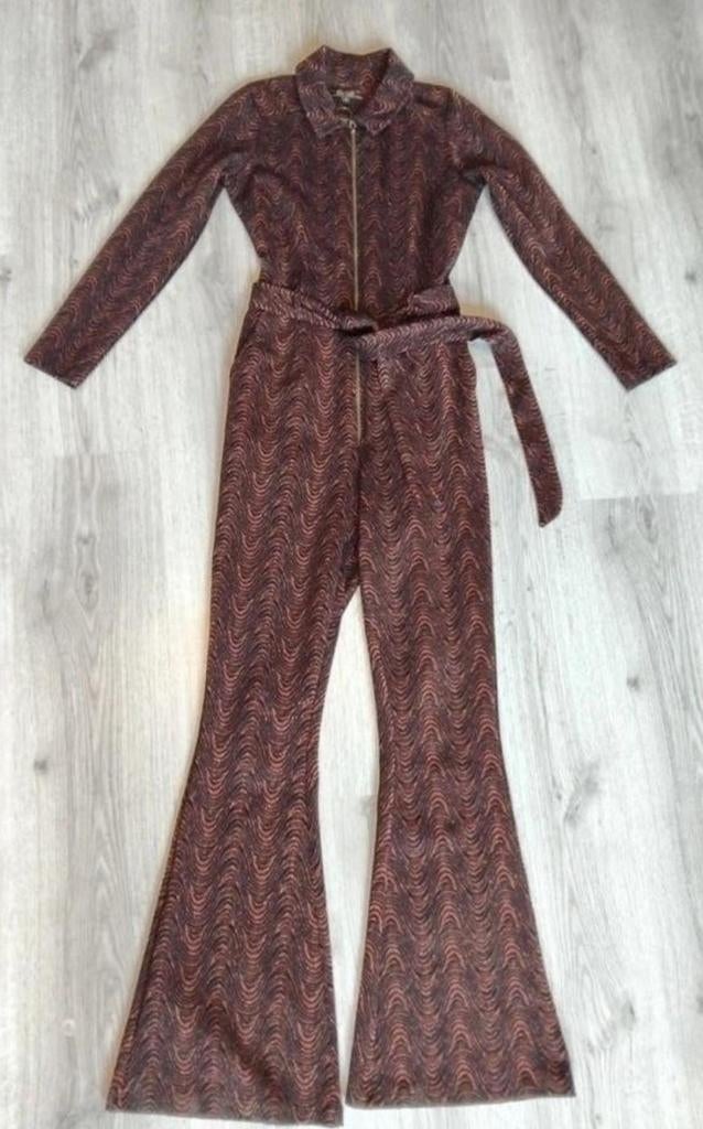 King Louie flair Zip jumpsuit  draagmaat XS/S, Kleding | Dames, Jumpsuits, Zwart, Ophalen of Verzenden, Zo goed als nieuw, King Louie