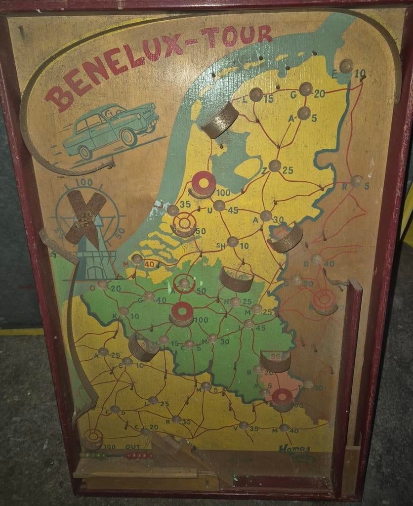 Benelux tour, flipperkast knikkerspel.met echte stoere daf., Verzamelen, Ophalen of Verzenden, Gebruikt, Mechanisch, Onderdeel of Defecte kast