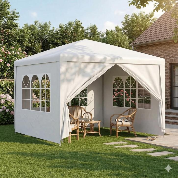 HUUR - Partytent in de maat 3 x 3 m, Tuin en Terras, Partytenten, Nieuw, Partytent, 2 meter of meer, Minder dan 5 meter, Minder dan 4 meter