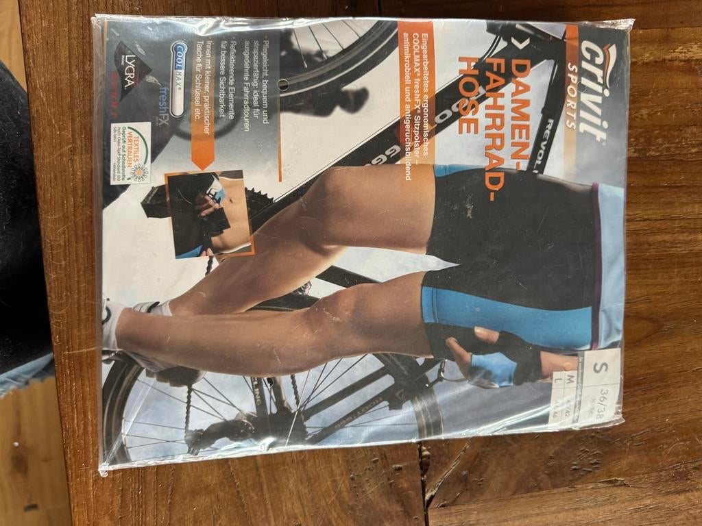 Crivit Dames Fietsbroek met Zitkussen - Maat S (36/38), S, Nieuw, Dames, Onderkleding