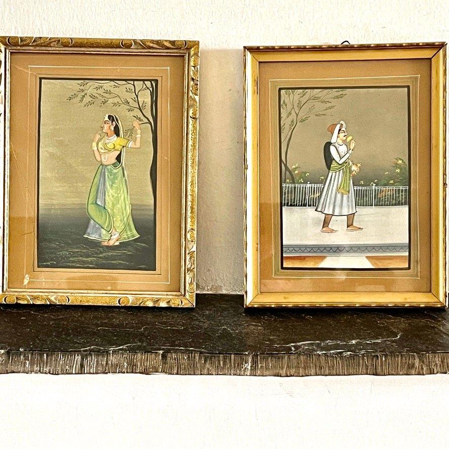 Twee schilderijtjes uit India, Ophalen of Verzenden