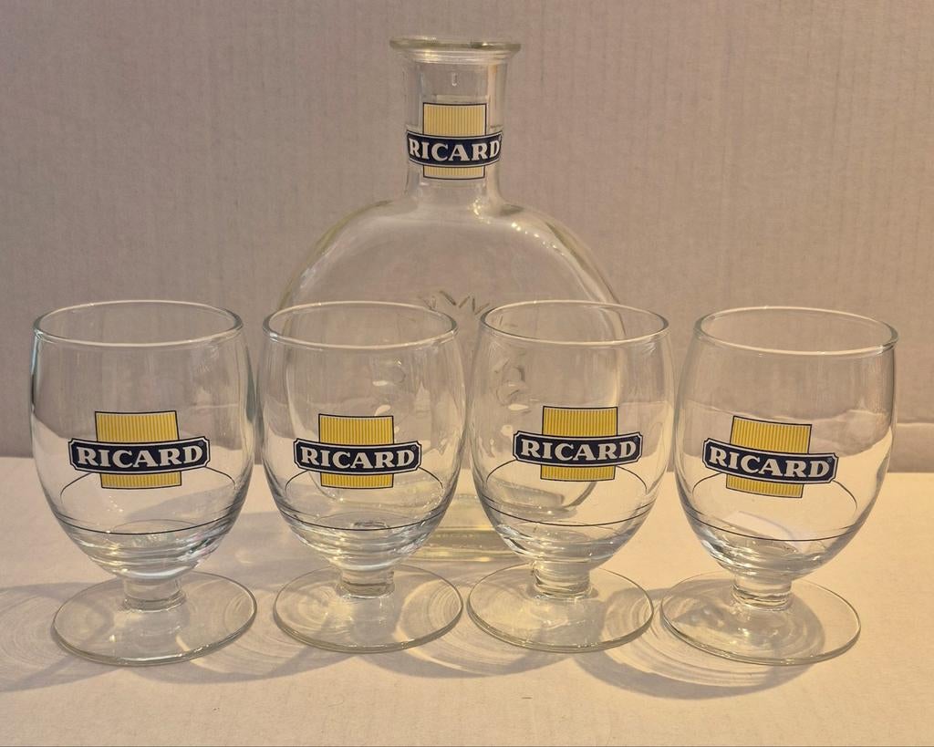 Ricard setje (K), Verzamelen, Glas en Borrelglaasjes, Ophalen of Verzenden, Zo goed als nieuw, Borrel- of Shotglas