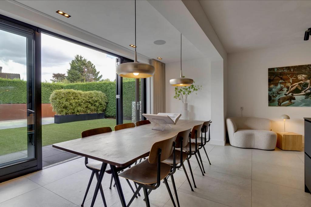 Hay Result stoelen (8x) en Hay Pyramid tafel (250x85 cm), Huis en Inrichting, Tafels | Eettafels, Ophalen, Eikenhout, 200 cm of meer