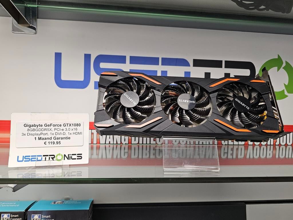 Gigabyte GeForce GTX1080 8GB GDDR5X Videokaart, Computers en Software, Videokaarten, PCI-Express 3, Gebruikt, HDMI, Ophalen of Verzenden