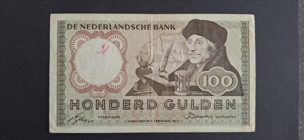 Nederland 100 gulden 1953 Replacement., Postzegels en Munten, Bankbiljetten | Nederland, Ophalen of Verzenden, 10 gulden