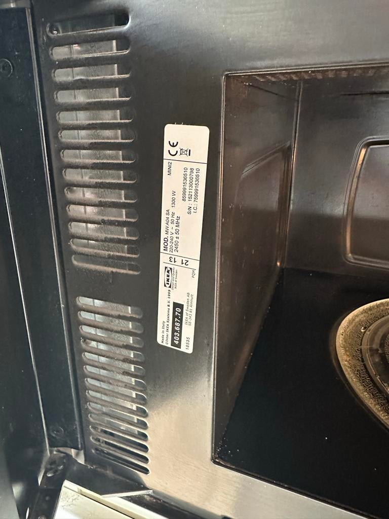 IKEA Magnetron Inbouw - Model MV404SA - 1300W, Ophalen, Gebruikt, 60 cm of meer, Magnetron
