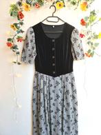 Unieke vintage lange trachten gothic bloemenjurk, Maat 38/40 (M), Zwart, Ophalen of Verzenden, Zo goed als nieuw