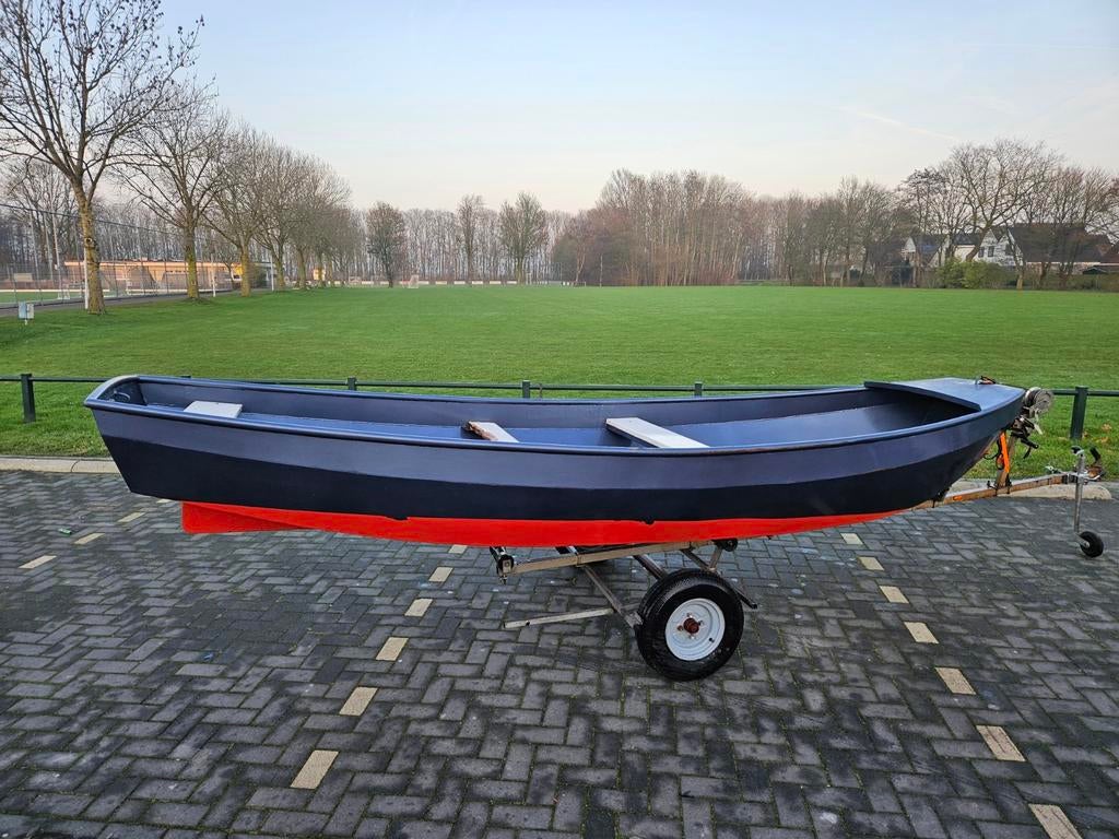 stalen sloep/vlet/schouw (exc trailer), Watersport en Boten, Ophalen, 10 tot 30 pk, Gebruikt, Onbekend