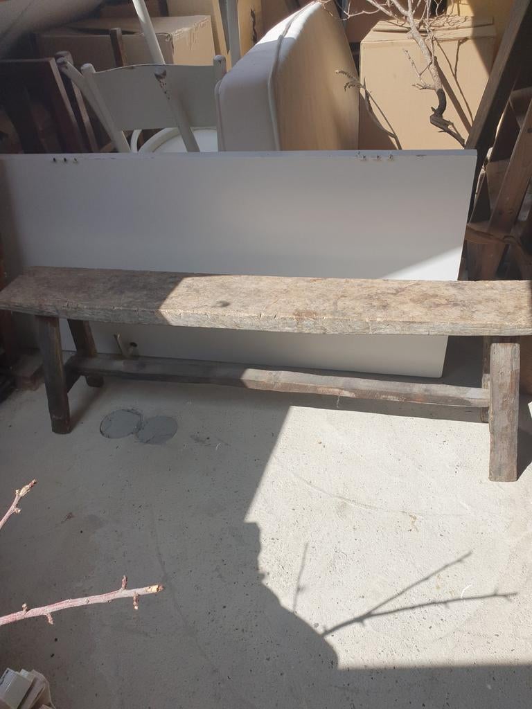 Oud houten sobere bank, Ophalen of Verzenden