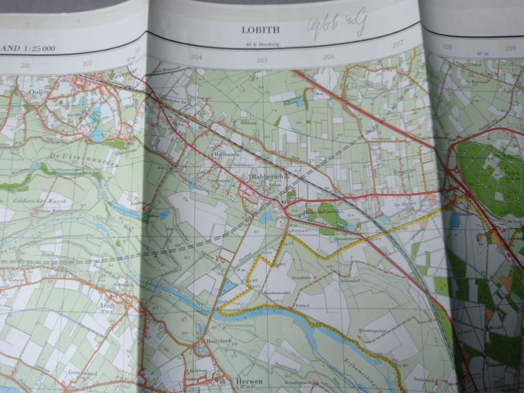 40 G Lobith Elten Ooij Keeken Spijk Plattegrond 1966, Antiek en Kunst, Ophalen of Verzenden