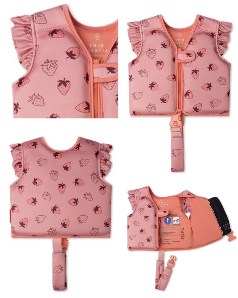 Zwemvest 1-2 jaar Aardbeien Roze 11-15 kg, Kinderen en Baby's, Kinderkleding | Kinder-zwemkleding, One size, Nieuw, Zwem-accessoire