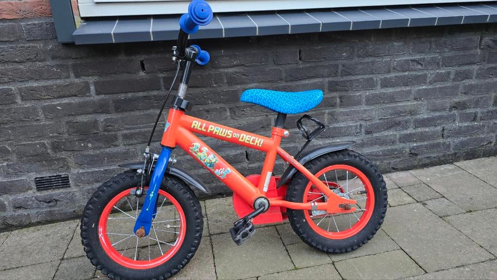 Kinderfiets Paw Patrol - Oranje/Blauw, Fietsen en Brommers, Fietsen | Kinderfietsjes, Ophalen, Gebruikt, Minder dan 16 inch, Paw Patrol