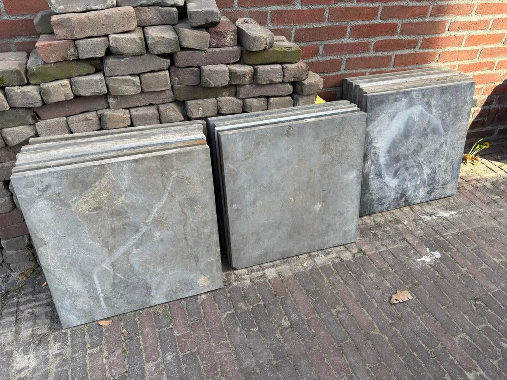Hardsteen tuintegels 50x50, Ophalen, Gebruikt, Terrastegels, Natuursteen