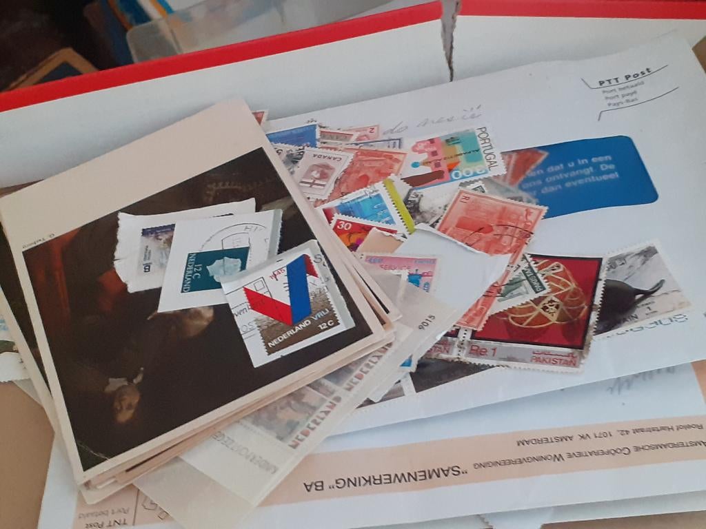 postzegels in een schoenendoos, Verzenden, Na 1940, Gestempeld